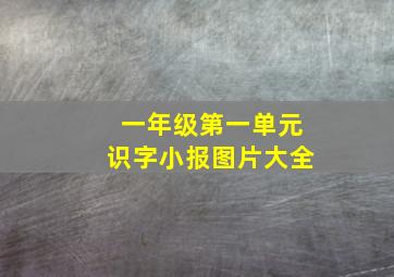 一年级第一单元识字小报图片大全