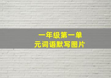 一年级第一单元词语默写图片