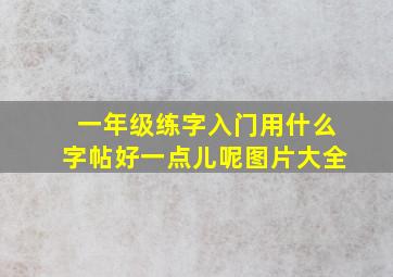 一年级练字入门用什么字帖好一点儿呢图片大全