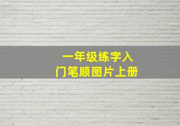 一年级练字入门笔顺图片上册