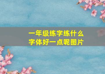 一年级练字练什么字体好一点呢图片