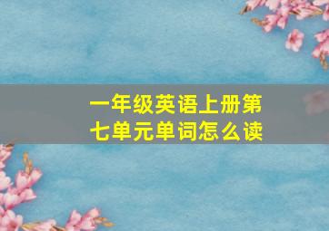 一年级英语上册第七单元单词怎么读