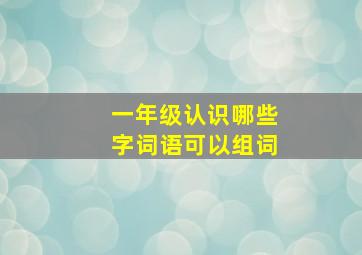 一年级认识哪些字词语可以组词