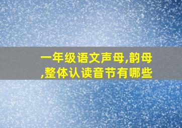 一年级语文声母,韵母,整体认读音节有哪些