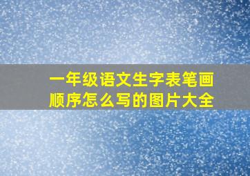 一年级语文生字表笔画顺序怎么写的图片大全