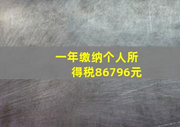 一年缴纳个人所得税86796元