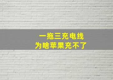 一拖三充电线为啥苹果充不了