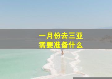 一月份去三亚需要准备什么