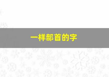 一样部首的字