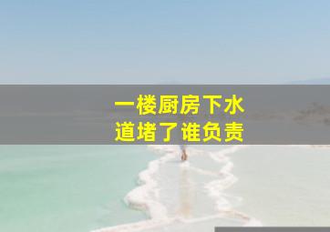 一楼厨房下水道堵了谁负责