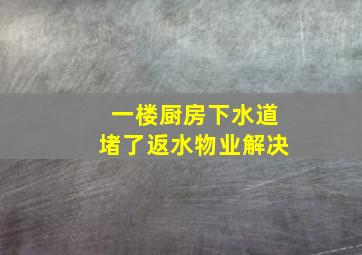 一楼厨房下水道堵了返水物业解决