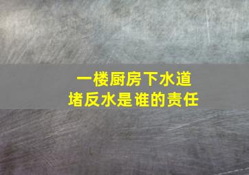 一楼厨房下水道堵反水是谁的责任