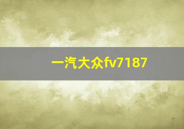 一汽大众fv7187