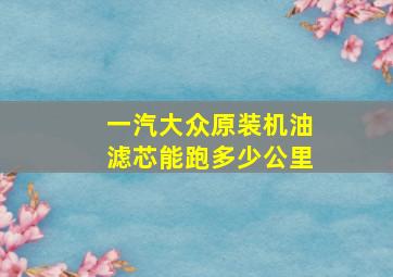 一汽大众原装机油滤芯能跑多少公里