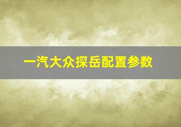 一汽大众探岳配置参数