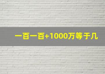 一百一百+1000万等于几