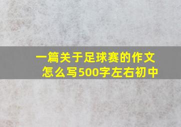 一篇关于足球赛的作文怎么写500字左右初中