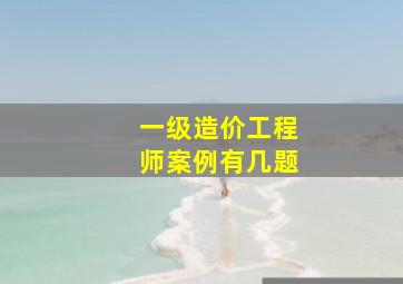 一级造价工程师案例有几题