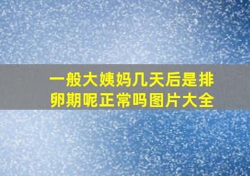 一般大姨妈几天后是排卵期呢正常吗图片大全