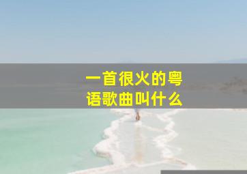 一首很火的粤语歌曲叫什么