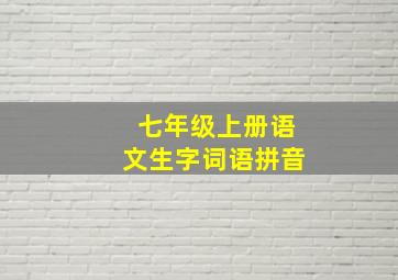 七年级上册语文生字词语拼音