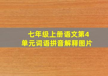 七年级上册语文第4单元词语拼音解释图片