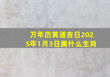 万年历黄道吉日2025年1月3日属什么生肖