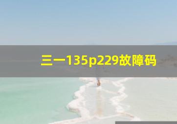 三一135p229故障码