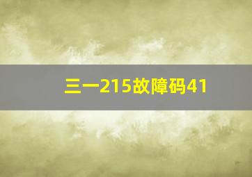 三一215故障码41