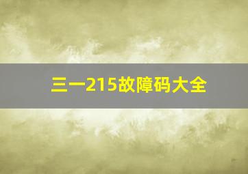 三一215故障码大全