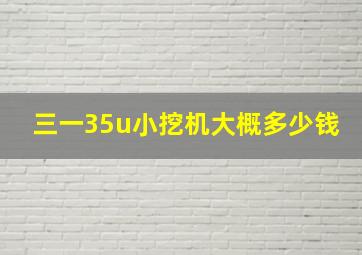 三一35u小挖机大概多少钱