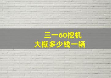 三一60挖机大概多少钱一辆