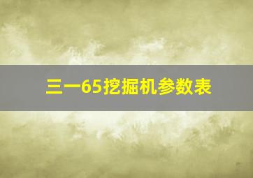 三一65挖掘机参数表