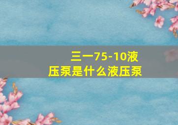 三一75-10液压泵是什么液压泵