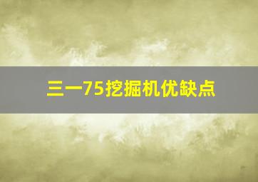 三一75挖掘机优缺点