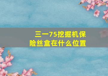 三一75挖掘机保险丝盒在什么位置