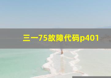 三一75故障代码p401