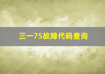 三一75故障代码查询