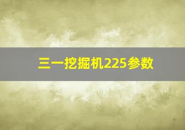 三一挖掘机225参数