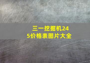 三一挖掘机245价格表图片大全