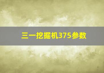 三一挖掘机375参数