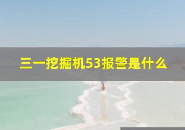 三一挖掘机53报警是什么