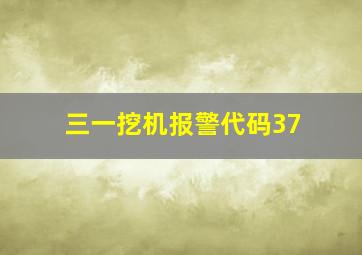 三一挖机报警代码37