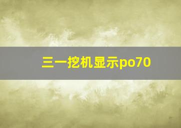 三一挖机显示po70