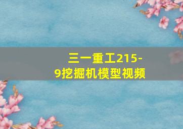 三一重工215-9挖掘机模型视频