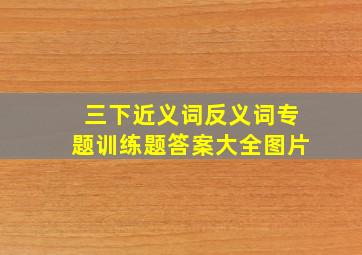 三下近义词反义词专题训练题答案大全图片