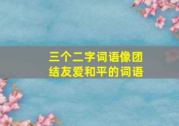 三个二字词语像团结友爱和平的词语