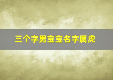 三个字男宝宝名字属虎