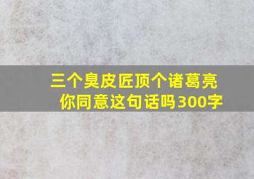 三个臭皮匠顶个诸葛亮你同意这句话吗300字