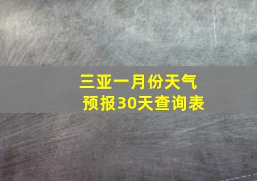 三亚一月份天气预报30天查询表